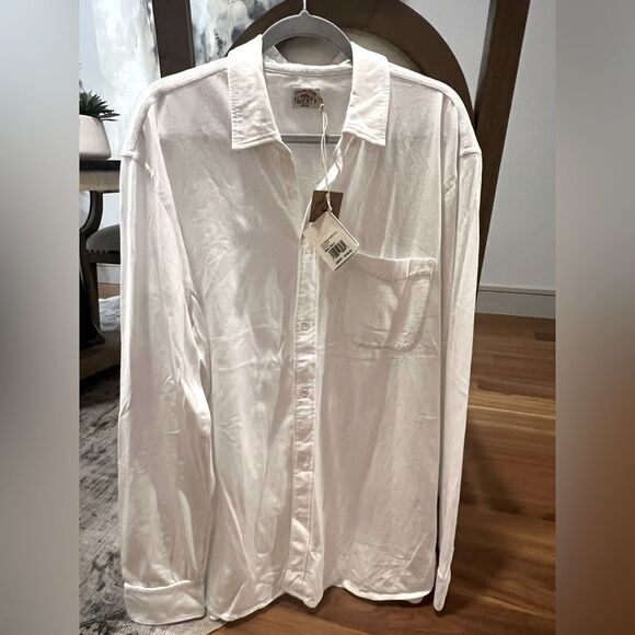 Faherty Seasons Knit white Men's Shirt size XXLT NWT